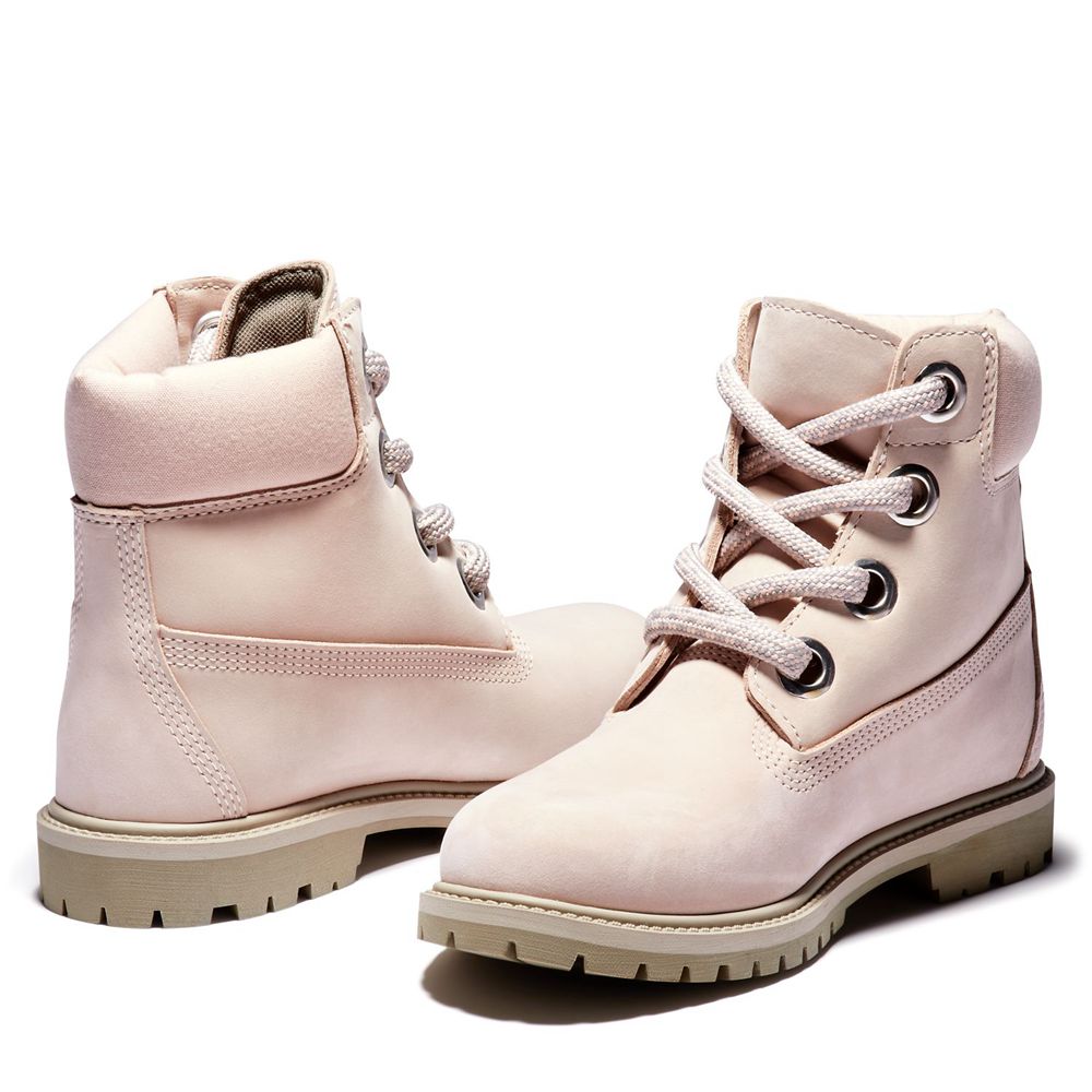 Bocanci 6-Inch Timberland Dama Roz - Heritage Waterproof - Romania - XKOCQR074